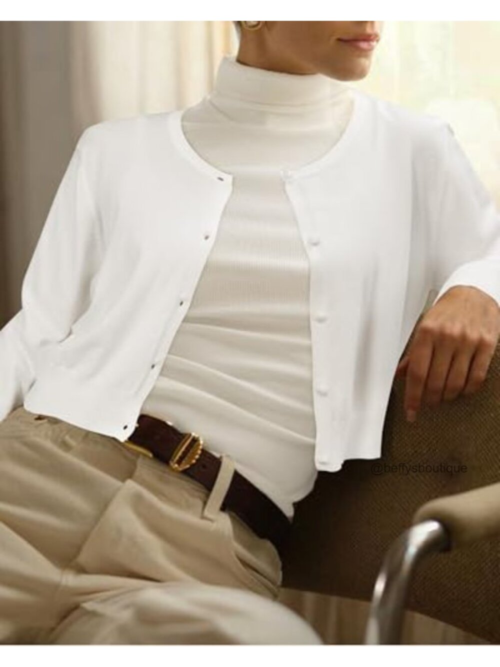 Cropped Knit Cardigan Sweater Open Front Button Bolero Shrug